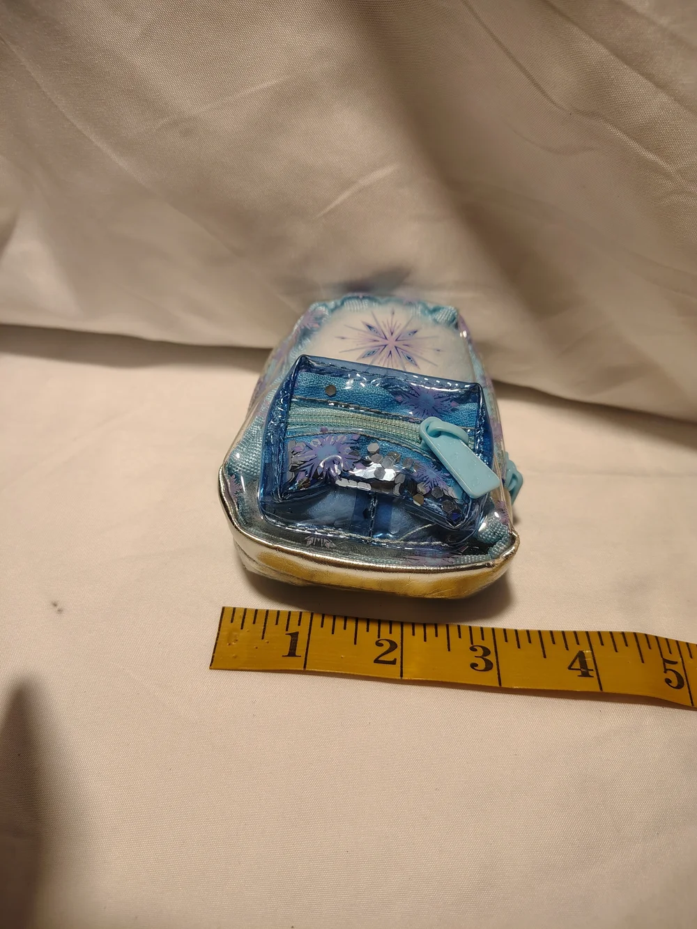 Children's Mini Backpack Purse in Light Blue with Purple Snowflake Design